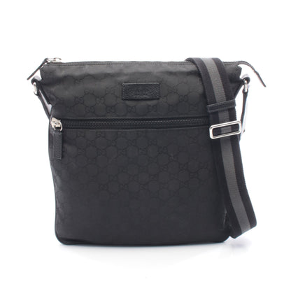 GG柄 ショルダーバッグ ナイロンキャンバス レザー ブラック グッチ バッグ GUCCI