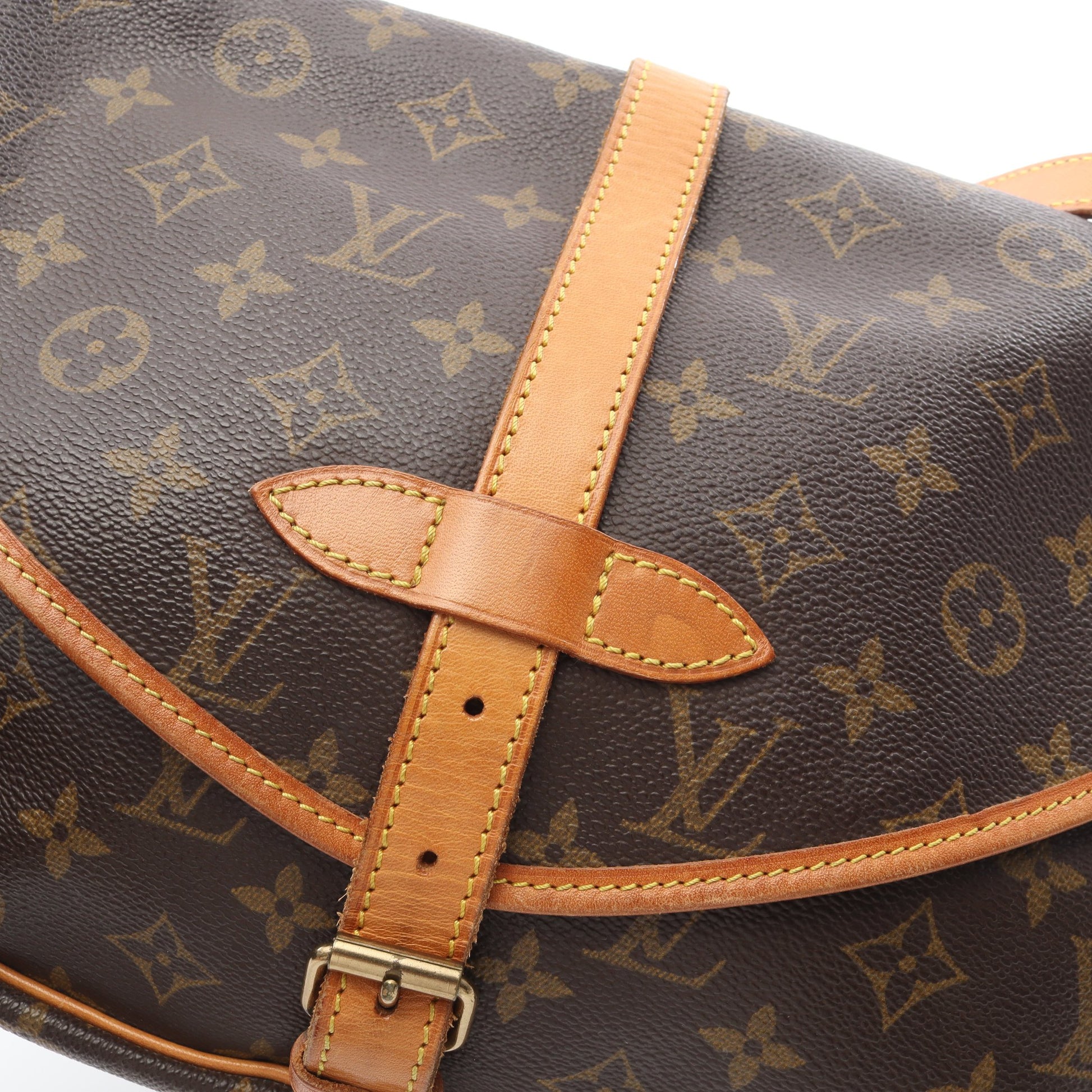 ソミュール30 モノグラム ショルダーバッグ PVC レザー ブラウン ルイヴィトン バッグ LOUIS VUITTON