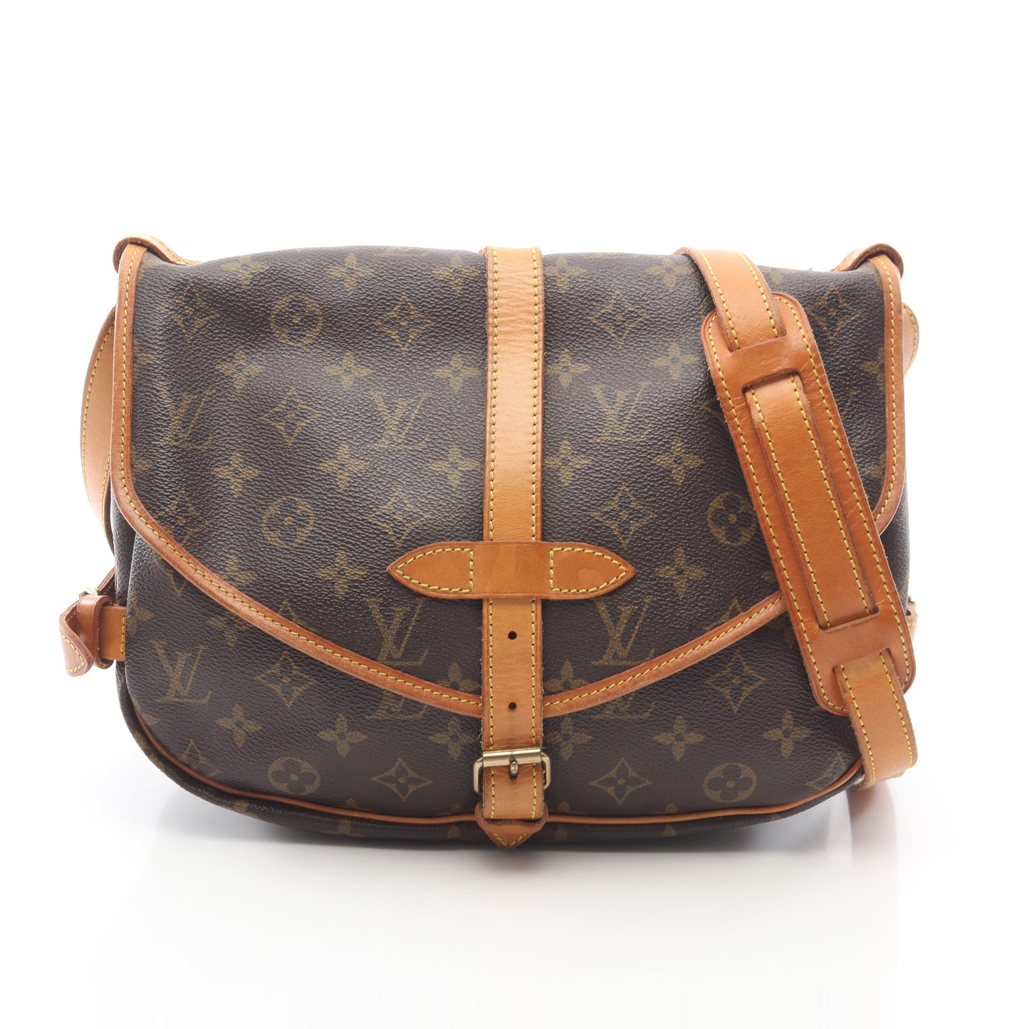 ソミュール30 モノグラム ショルダーバッグ PVC レザー ブラウン ルイヴィトン バッグ LOUIS VUITTON