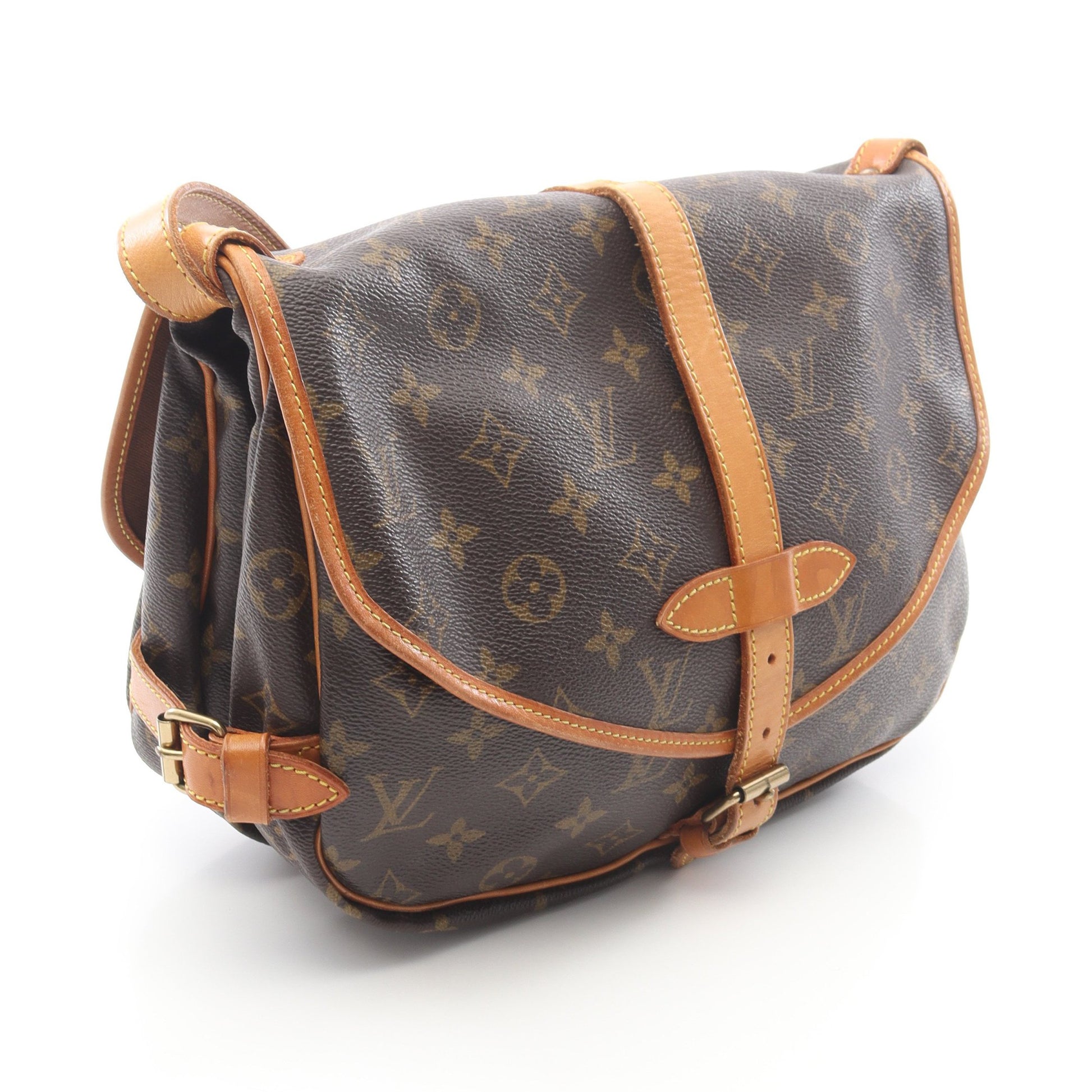 ソミュール30 モノグラム ショルダーバッグ PVC レザー ブラウン ルイヴィトン バッグ LOUIS VUITTON