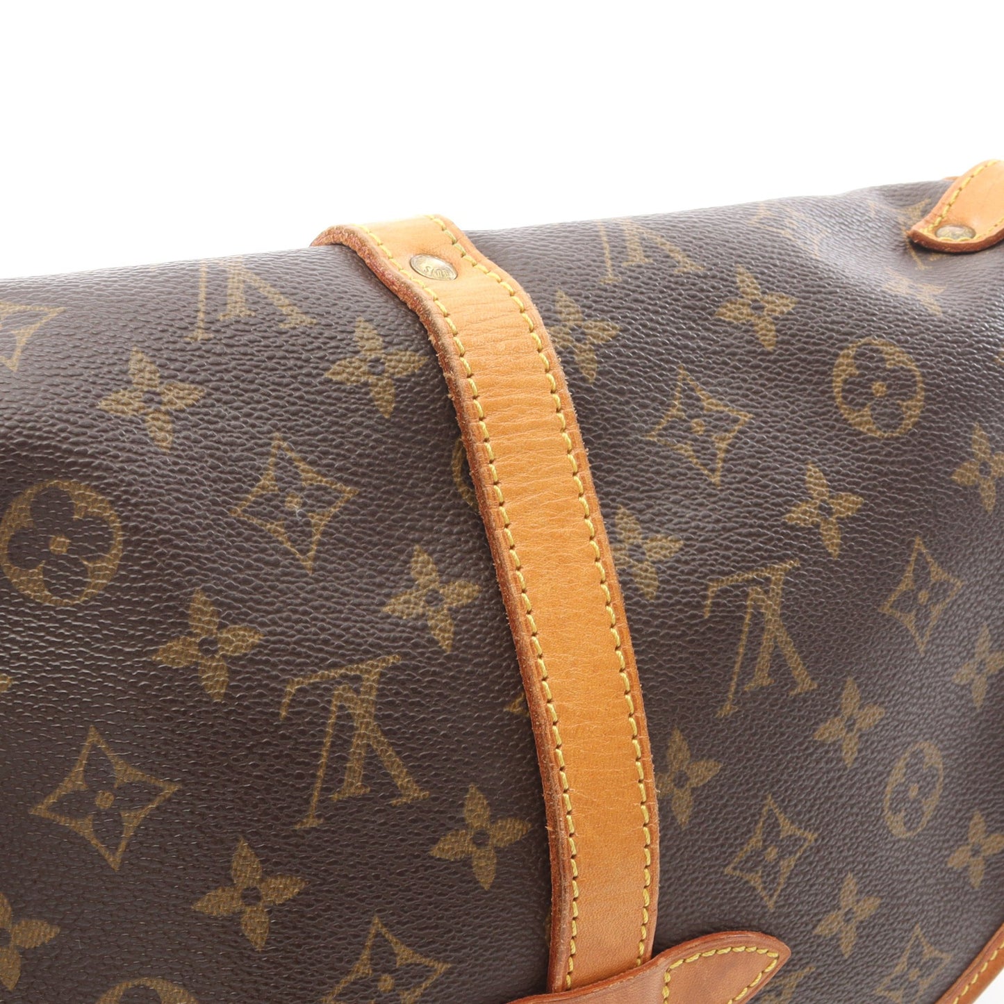 ソミュール30 モノグラム ショルダーバッグ PVC レザー ブラウン ルイヴィトン バッグ LOUIS VUITTON