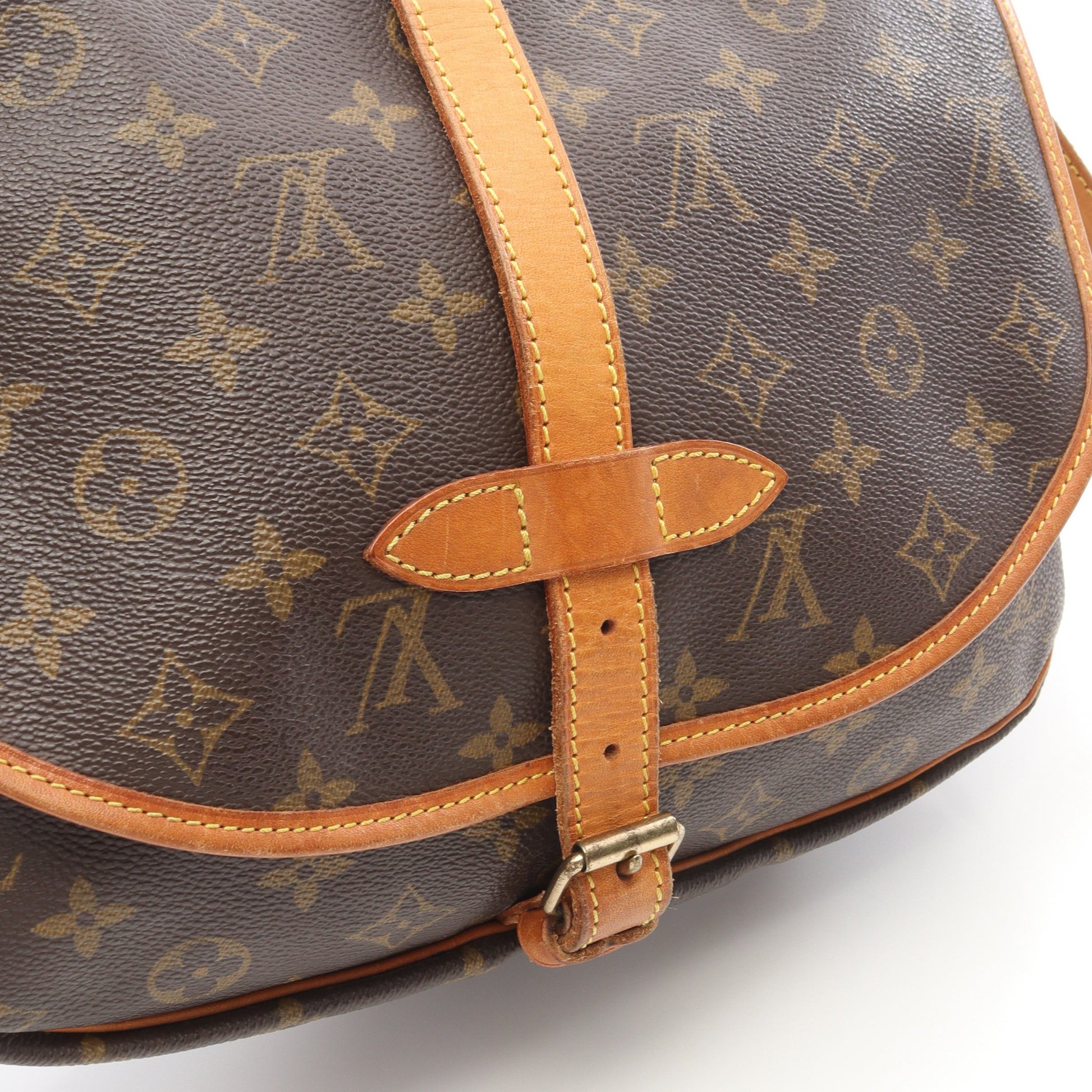 ソミュール30 モノグラム ショルダーバッグ PVC レザー ブラウン ルイヴィトン バッグ LOUIS VUITTON