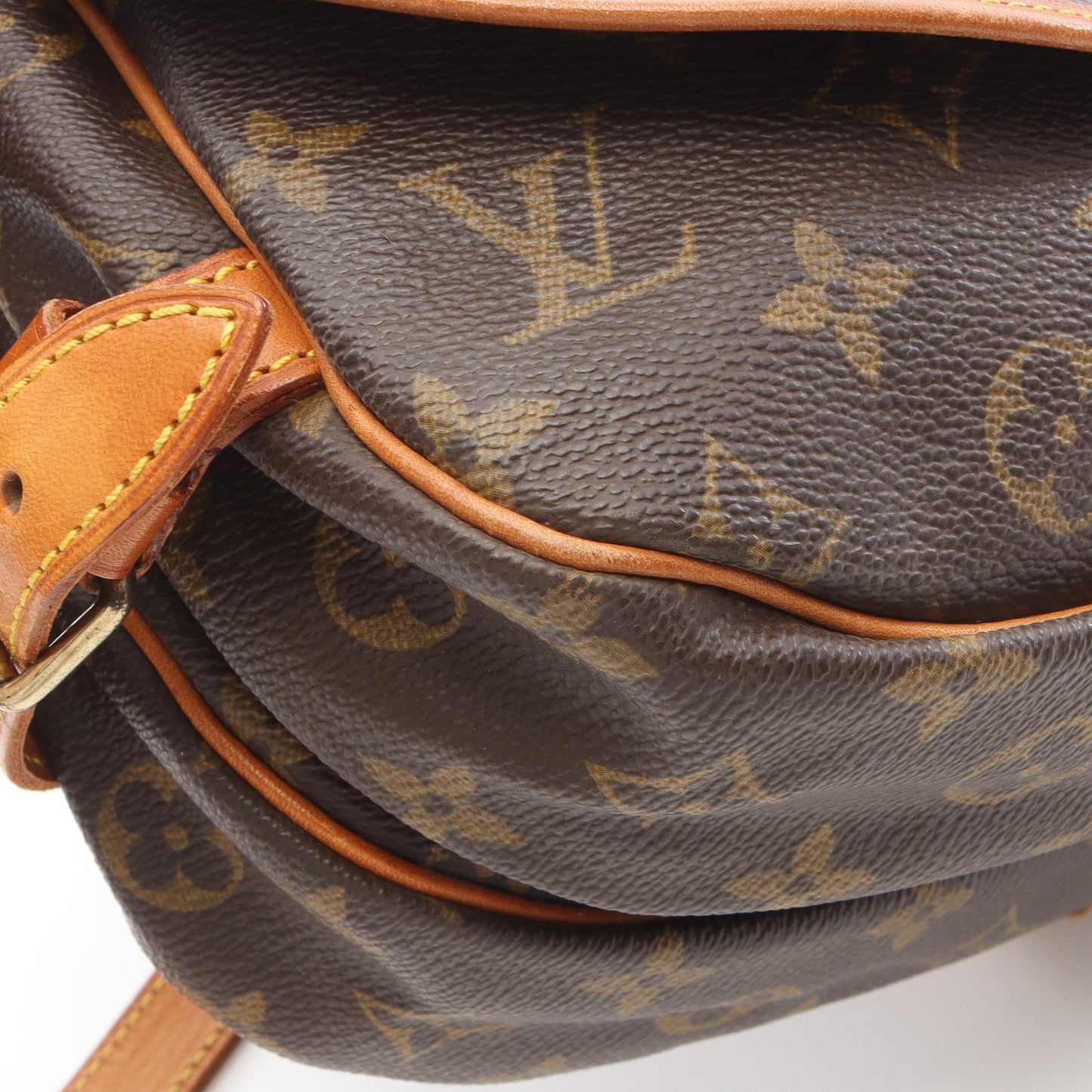 ソミュール30 モノグラム ショルダーバッグ PVC レザー ブラウン ルイヴィトン バッグ LOUIS VUITTON