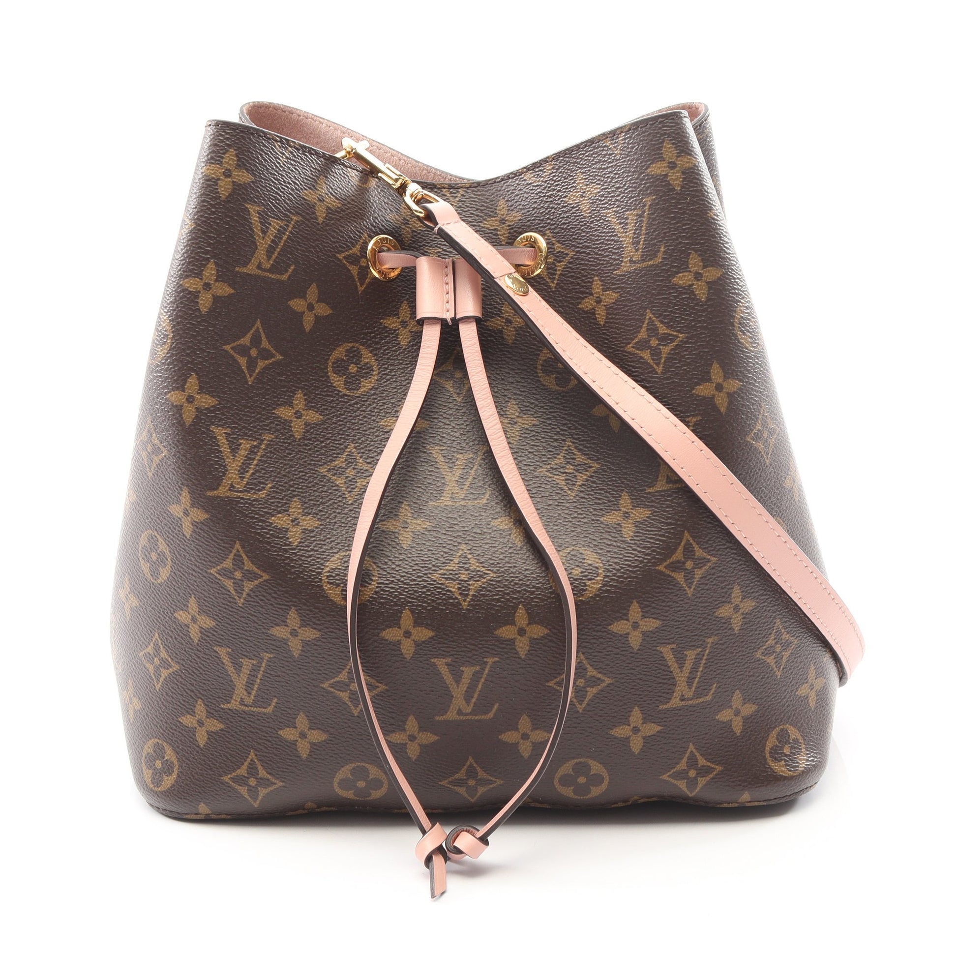 ネオノエ モノグラム ローズプードル ショルダーバッグ PVC レザー ブラウン ライトピンク ルイヴィトン バッグ LOUIS VUITTON