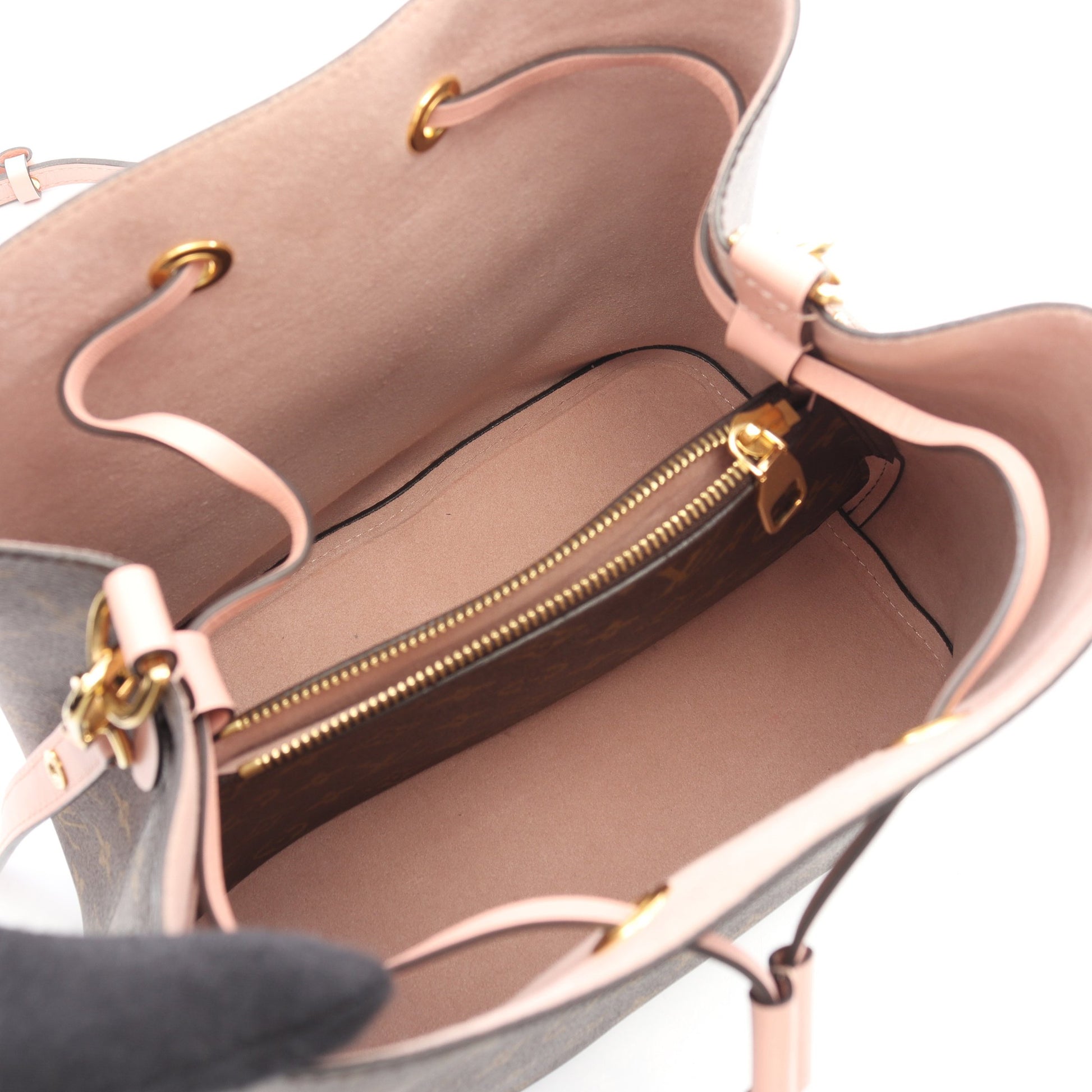ネオノエ モノグラム ローズプードル ショルダーバッグ PVC レザー ブラウン ライトピンク ルイヴィトン バッグ LOUIS VUITTON