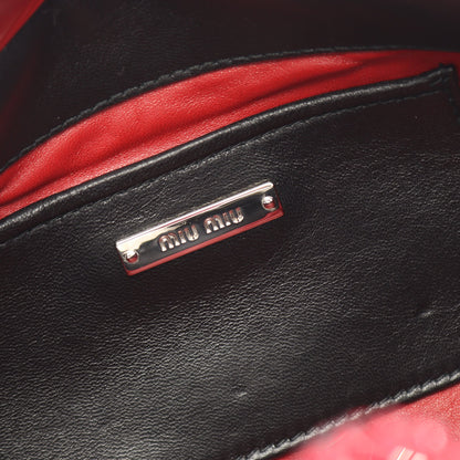マテラッセ チェーンショルダーバッグ レザー ブラック バレンタイン限定 がま口 ミュウミュウ バッグ miu miu