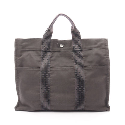 エールラインMM ハンドバッグ トートバッグ ナイロンキャンバス ダークグレー シルバー金具 エルメス バッグ HERMES