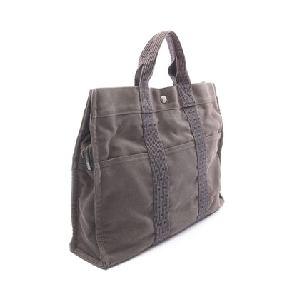エールラインMM ハンドバッグ トートバッグ ナイロンキャンバス ダークグレー シルバー金具 エルメス バッグ HERMES