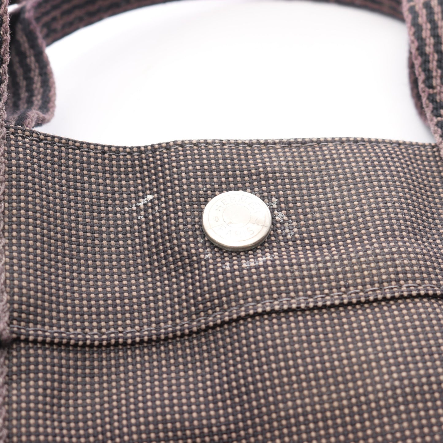 エールラインMM ハンドバッグ トートバッグ ナイロンキャンバス ダークグレー シルバー金具 エルメス バッグ HERMES