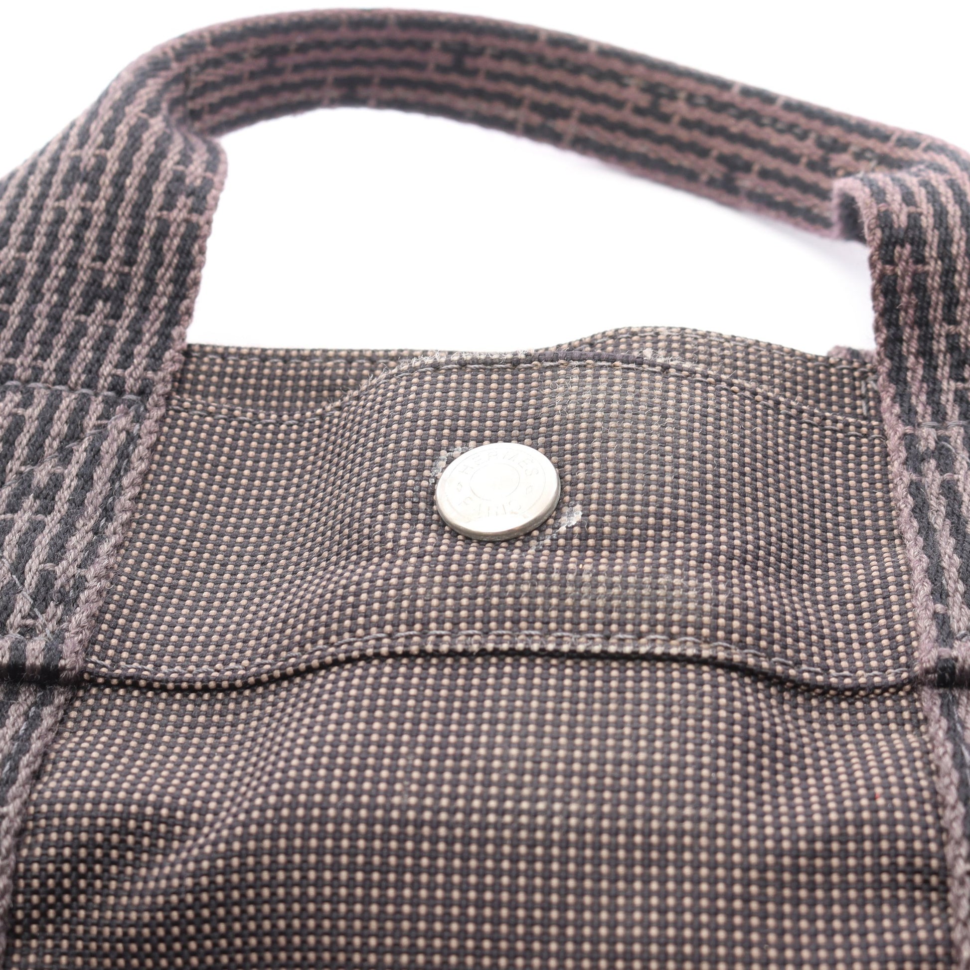エールラインMM ハンドバッグ トートバッグ ナイロンキャンバス ダークグレー シルバー金具 エルメス バッグ HERMES