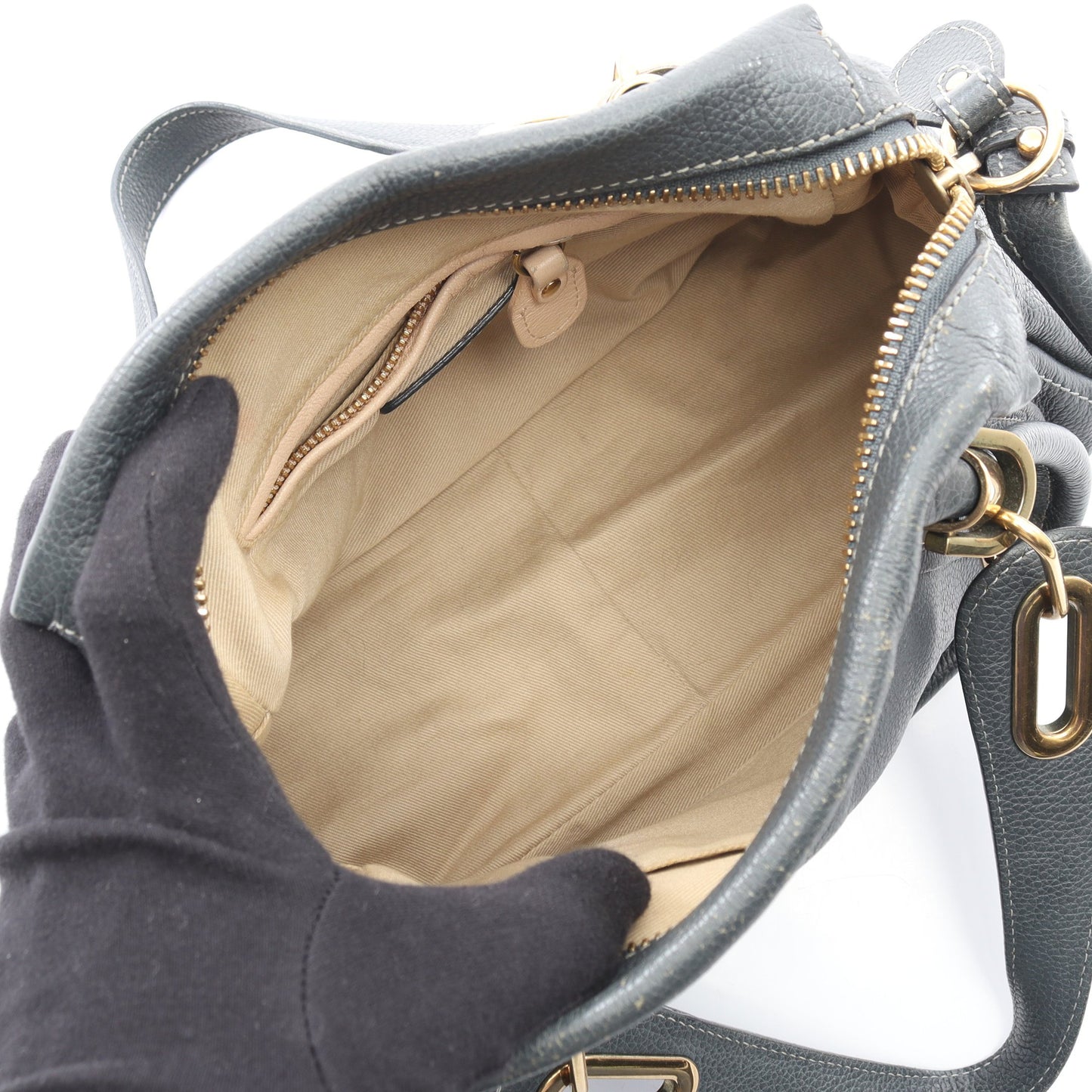 パラティ スモール ハンドバッグ レザー グレー 2WAY クロエ バッグ Chloe