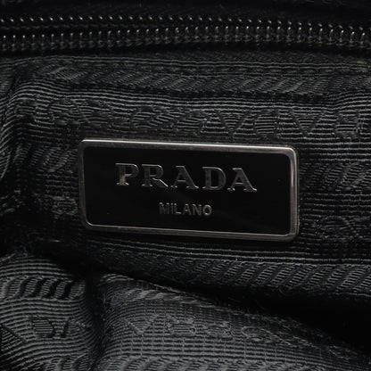 ショルダーバッグ ナイロン サフィアーノレザー ブラック 三角プレート プラダ バッグ PRADA