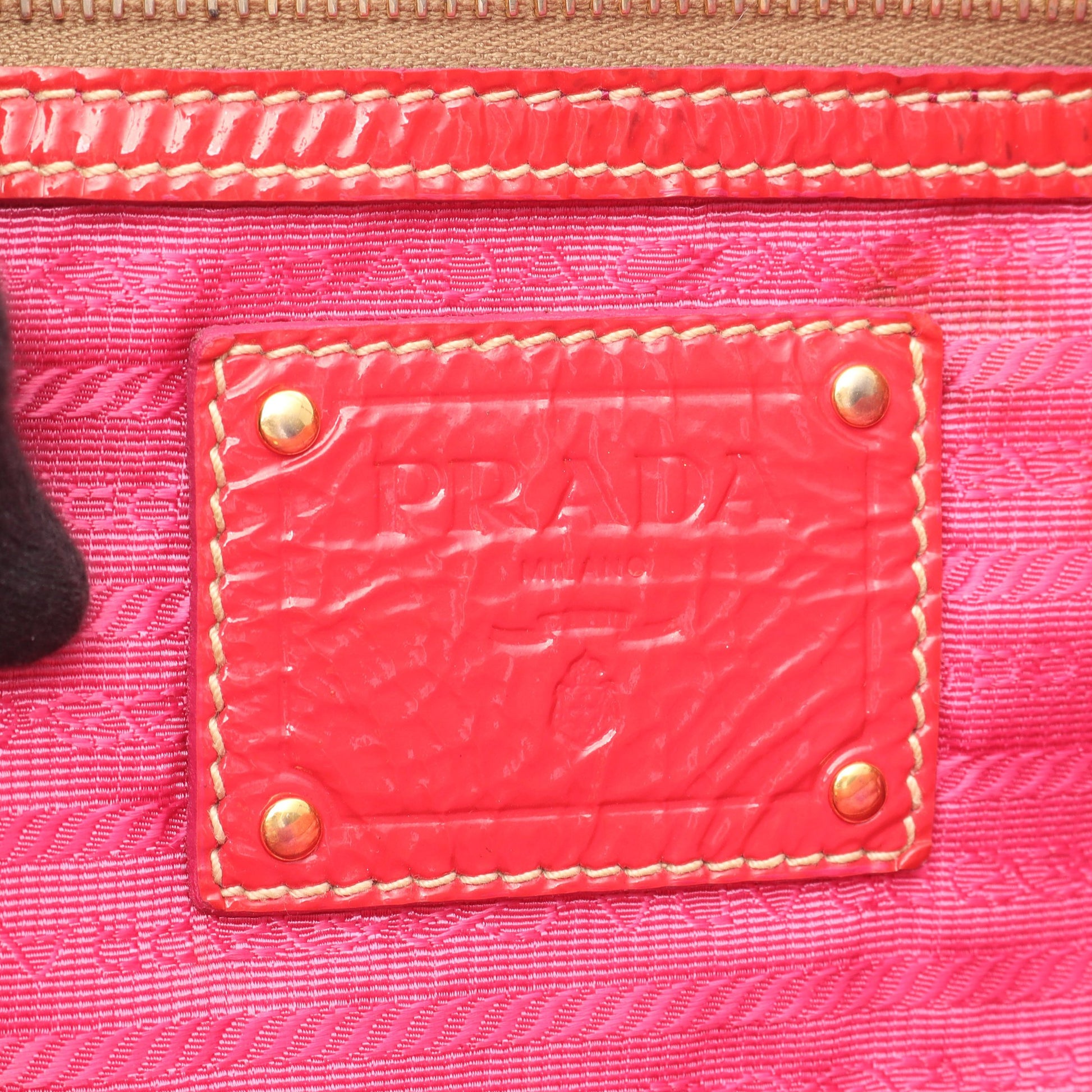 ハンドバッグ トートバッグ エナメルレザー レッド 2WAY プラダ バッグ PRADA