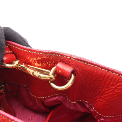 ハンドバッグ トートバッグ エナメルレザー レッド 2WAY プラダ バッグ PRADA
