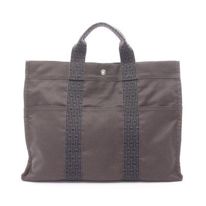 エールラインMM ハンドバッグ トートバッグ ナイロンキャンバス ダークグレー シルバー金具 エルメス バッグ HERMES
