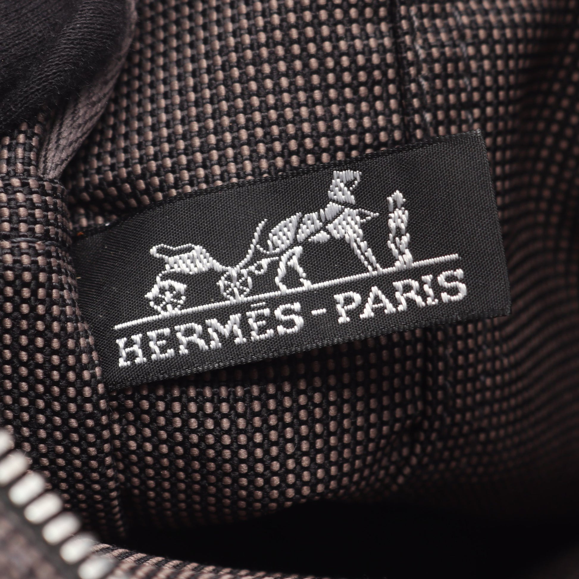 エールラインMM ハンドバッグ トートバッグ ナイロンキャンバス ダークグレー シルバー金具 エルメス バッグ HERMES