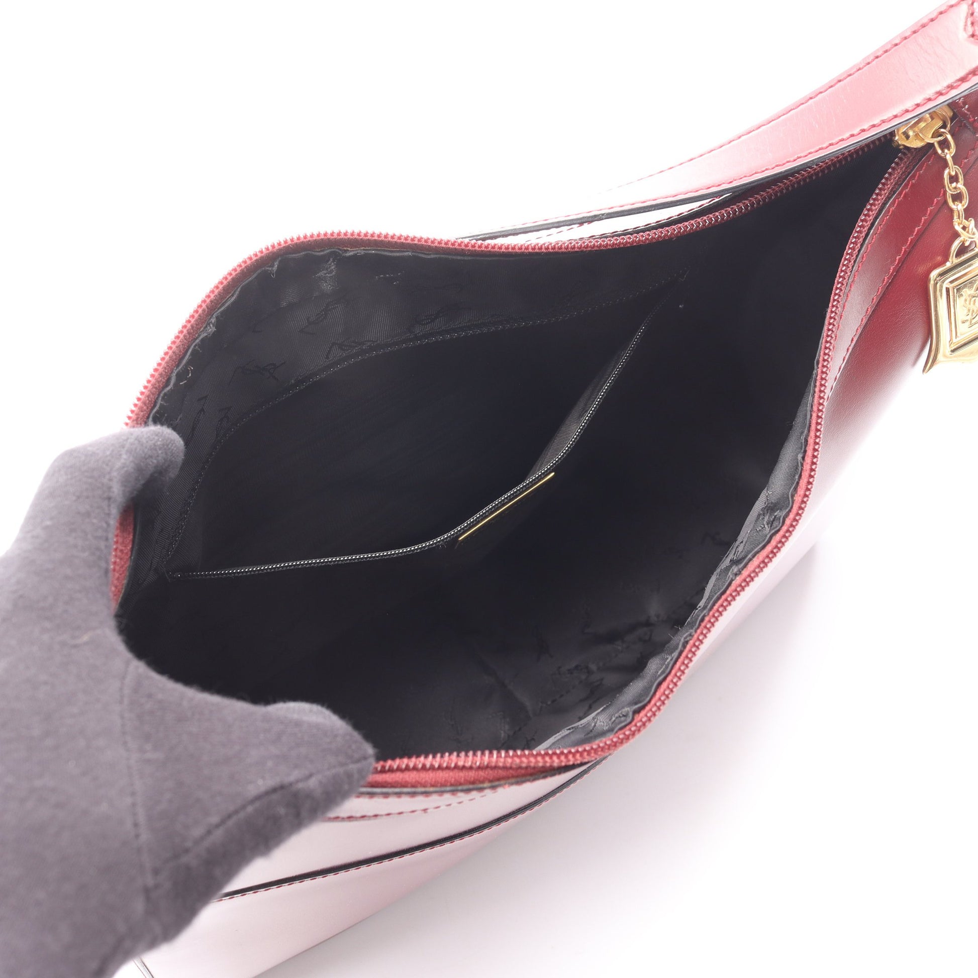 ワンショルダーバッグ レザー ボルドー イヴサンローラン バッグ YVES SAINT LAURENT