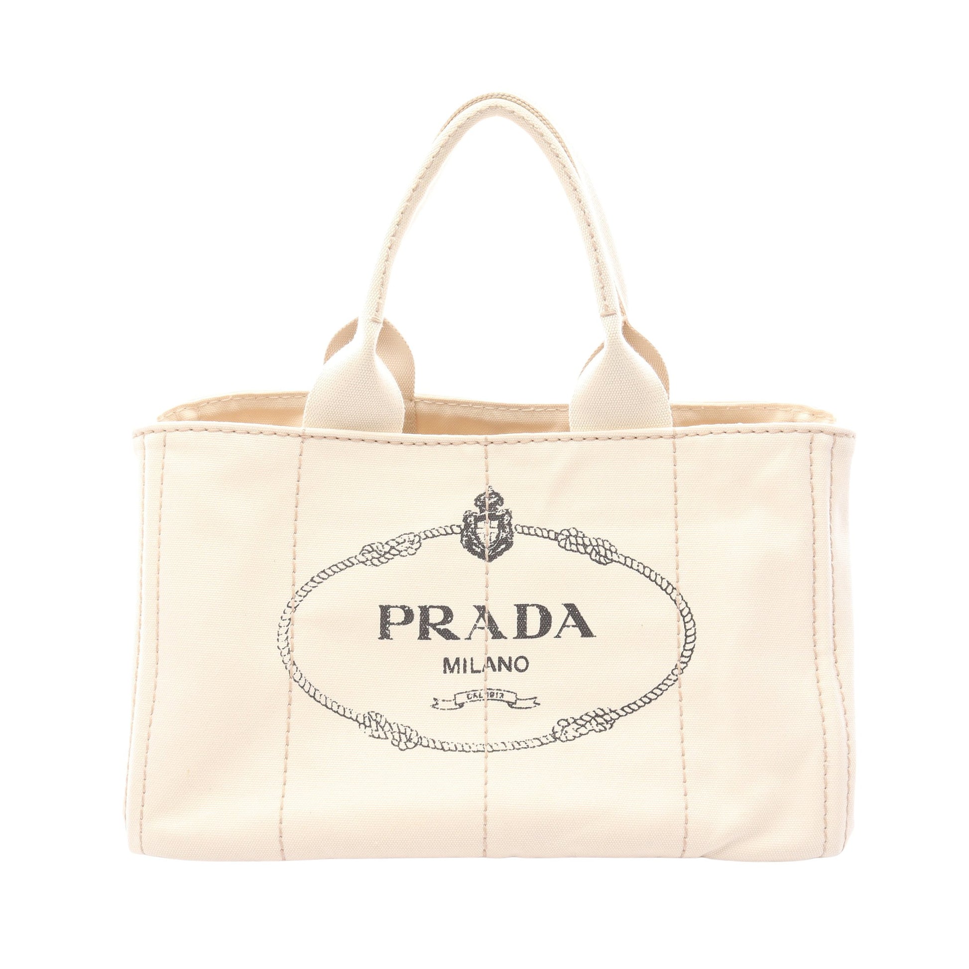 カナパ ハンドバッグ トートバッグ キャンバス オフホワイト プラダ バッグ PRADA