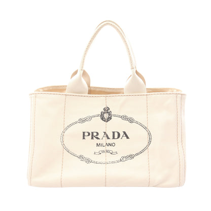 カナパ ハンドバッグ トートバッグ キャンバス オフホワイト プラダ バッグ PRADA