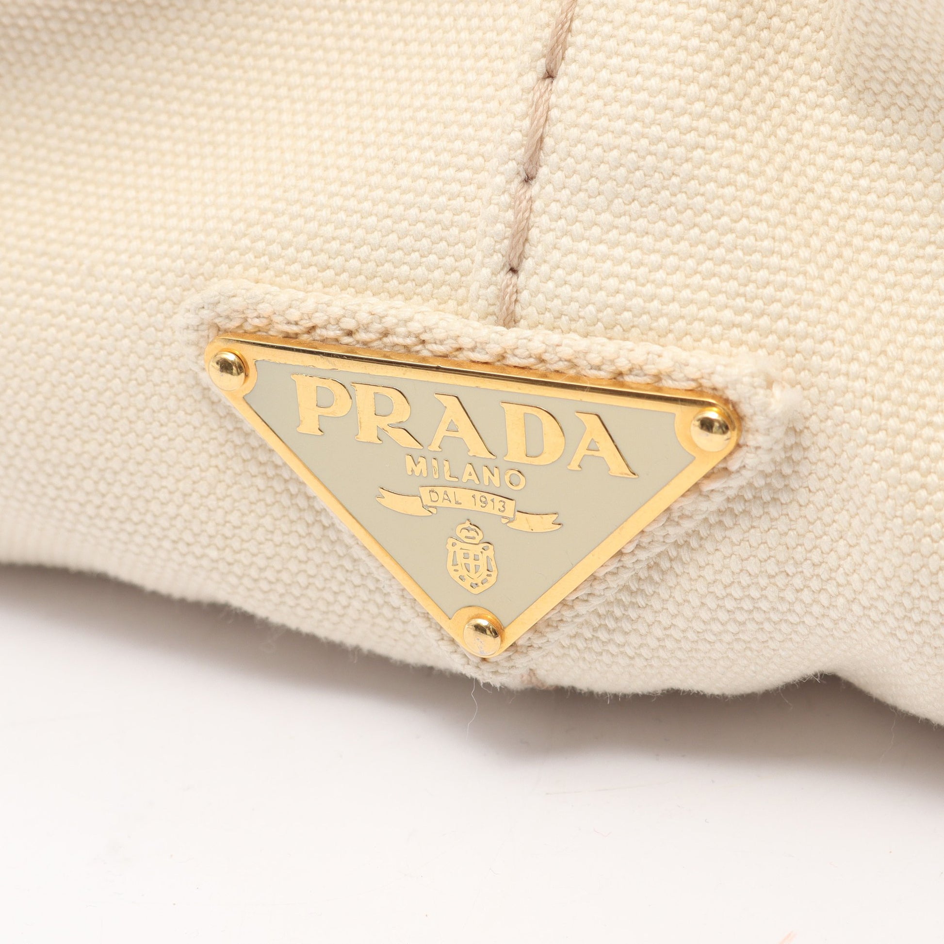 カナパ ハンドバッグ トートバッグ キャンバス オフホワイト プラダ バッグ PRADA