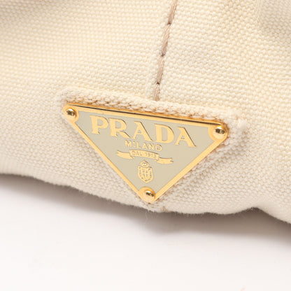 カナパ ハンドバッグ トートバッグ キャンバス オフホワイト プラダ バッグ PRADA