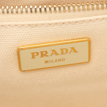 カナパ ハンドバッグ トートバッグ キャンバス オフホワイト プラダ バッグ PRADA