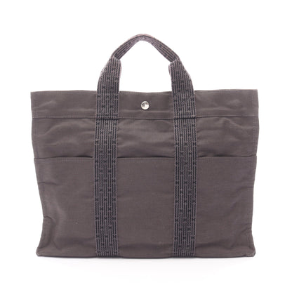エールラインMM ハンドバッグ トートバッグ ナイロンキャンバス ダークグレー シルバー金具 エルメス バッグ HERMES