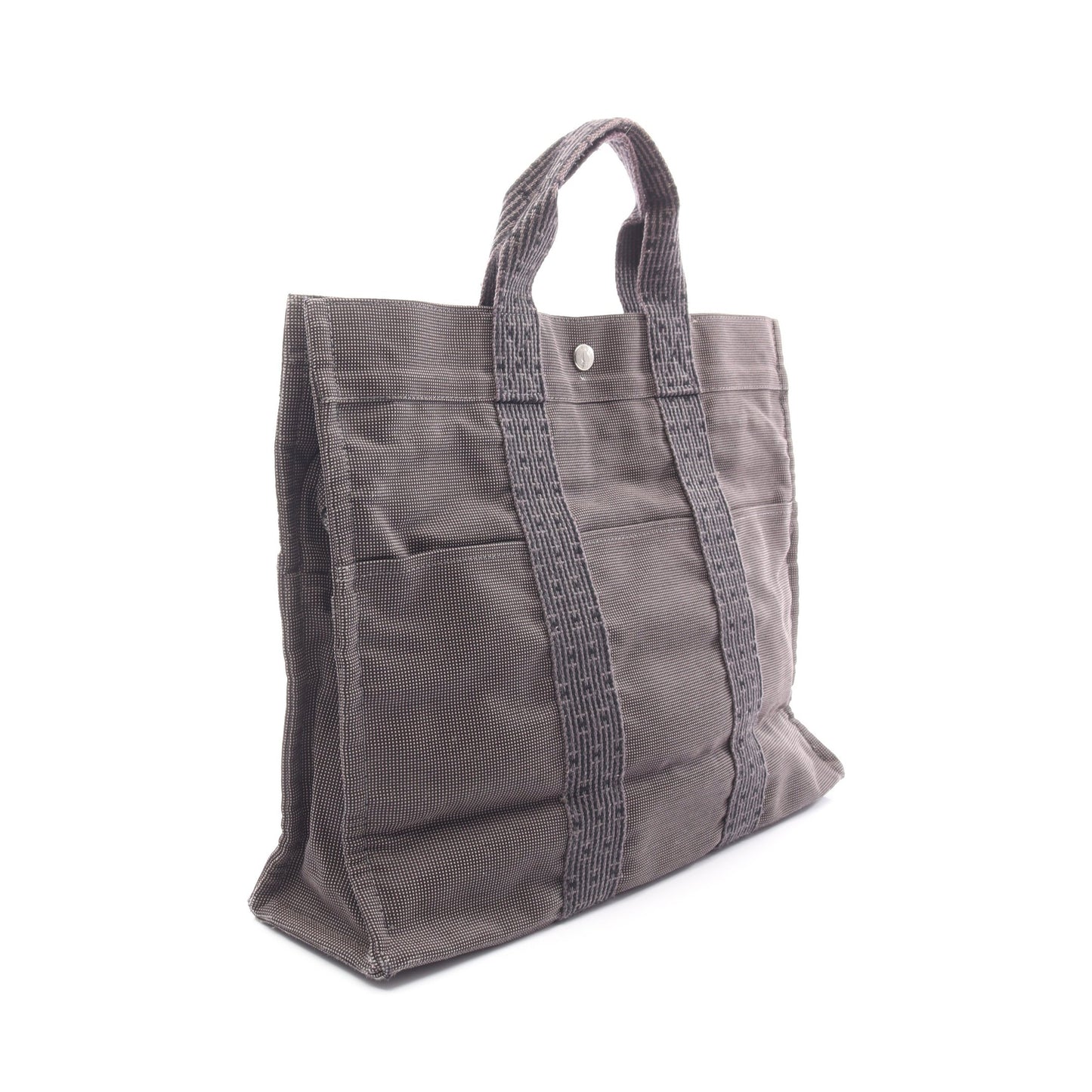 エールラインMM ハンドバッグ トートバッグ ナイロンキャンバス ダークグレー シルバー金具 エルメス バッグ HERMES