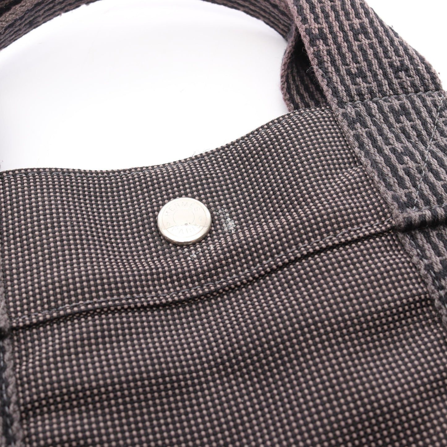 エールラインMM ハンドバッグ トートバッグ ナイロンキャンバス ダークグレー シルバー金具 エルメス バッグ HERMES