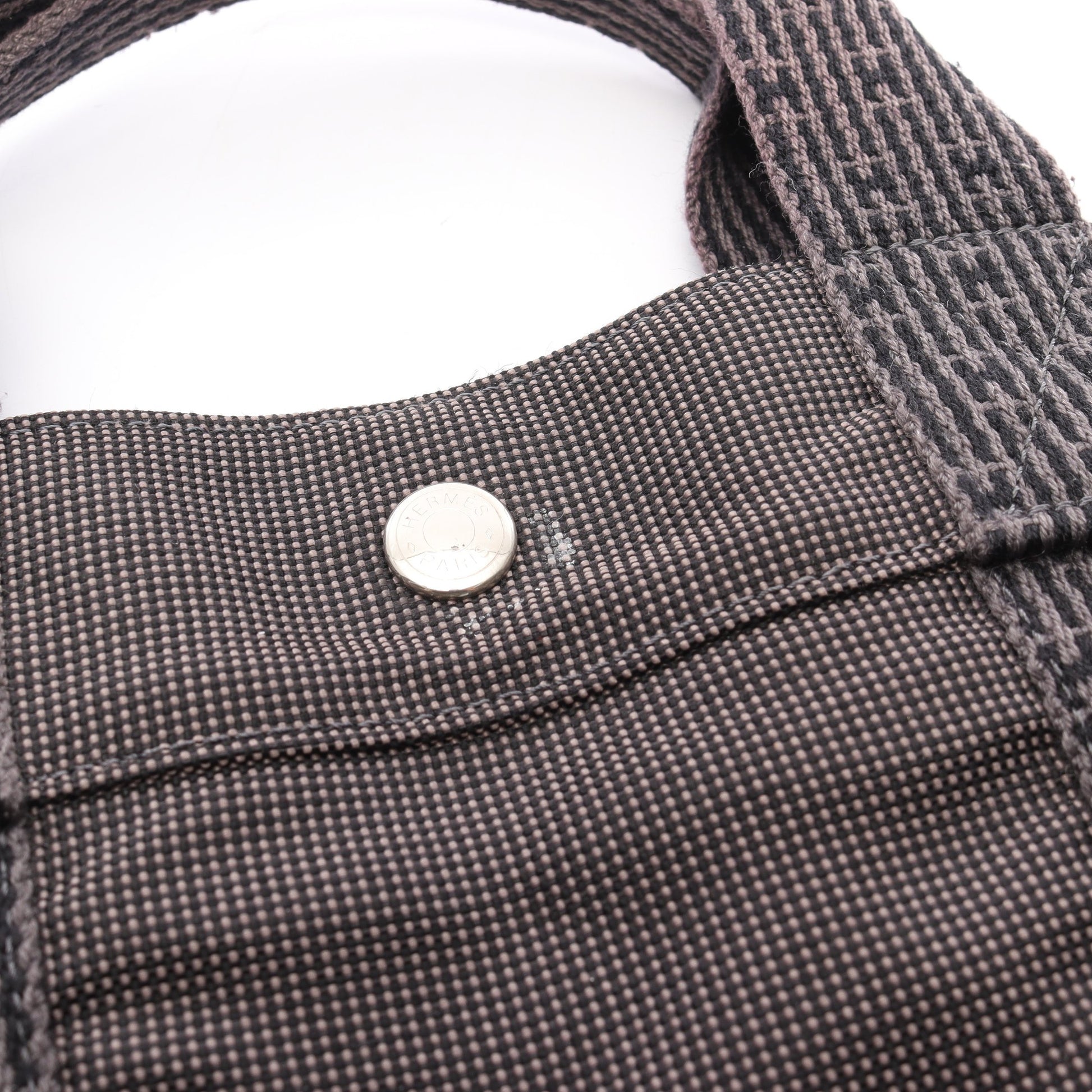 エールラインMM ハンドバッグ トートバッグ ナイロンキャンバス ダークグレー シルバー金具 エルメス バッグ HERMES
