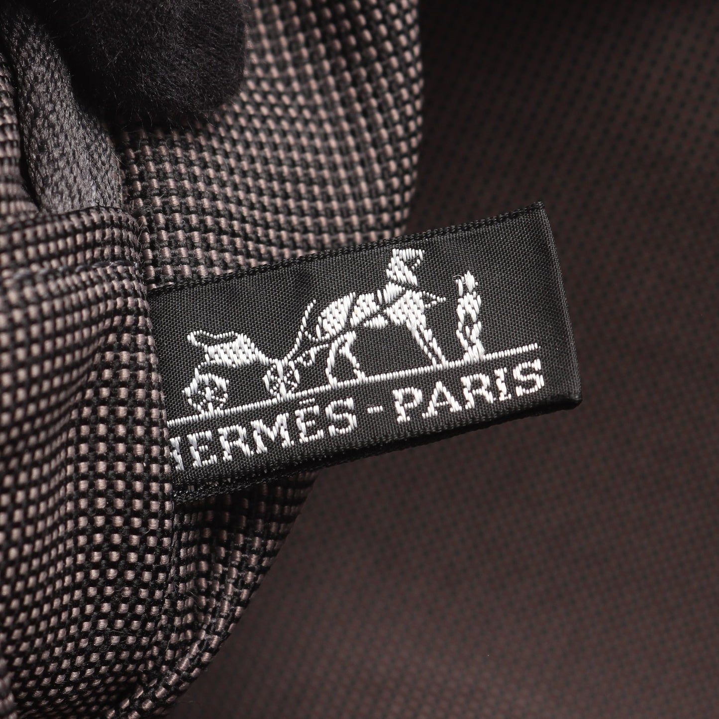 エールラインMM ハンドバッグ トートバッグ ナイロンキャンバス ダークグレー シルバー金具 エルメス バッグ HERMES