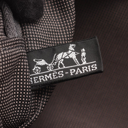 エールラインMM ハンドバッグ トートバッグ ナイロンキャンバス ダークグレー シルバー金具 エルメス バッグ HERMES