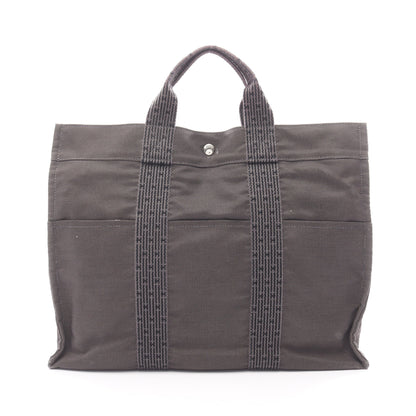 エールラインMM ハンドバッグ トートバッグ ナイロンキャンバス ダークグレー シルバー金具 エルメス バッグ HERMES