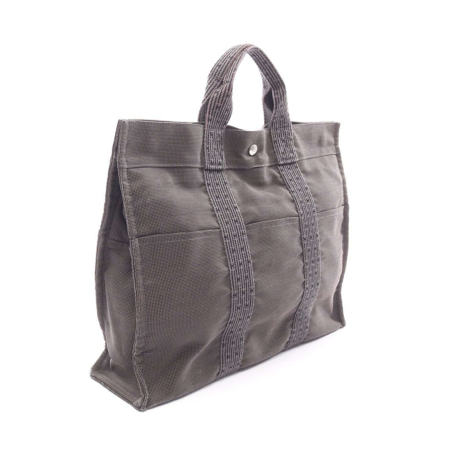エールラインMM ハンドバッグ トートバッグ ナイロンキャンバス ダークグレー シルバー金具 エルメス バッグ HERMES