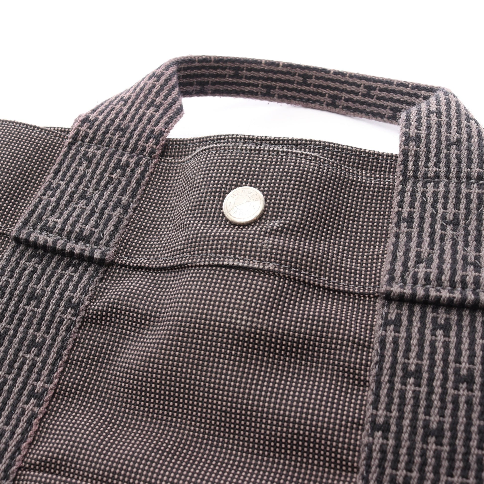 エールラインMM ハンドバッグ トートバッグ ナイロンキャンバス ダークグレー シルバー金具 エルメス バッグ HERMES