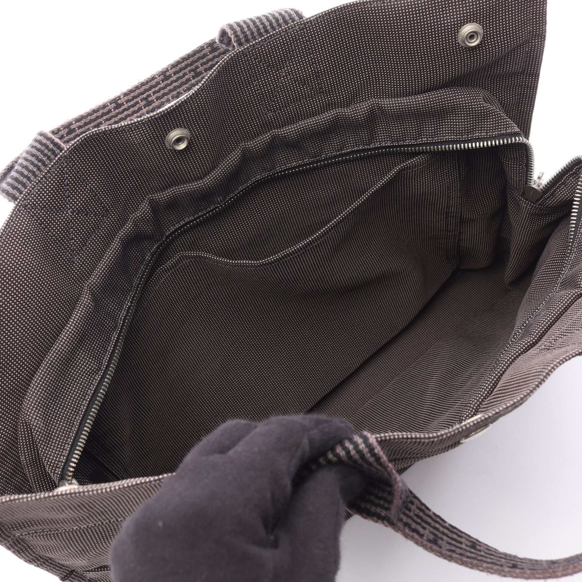 エールラインMM ハンドバッグ トートバッグ ナイロンキャンバス ダークグレー シルバー金具 エルメス バッグ HERMES
