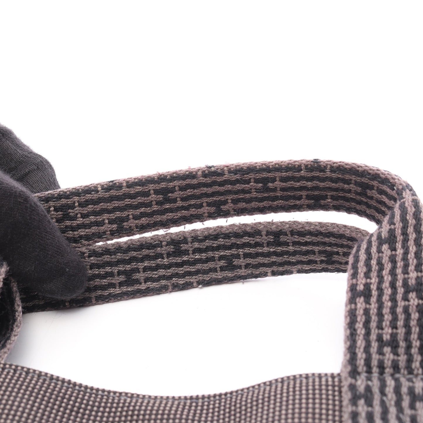 エールラインMM ハンドバッグ トートバッグ ナイロンキャンバス ダークグレー シルバー金具 エルメス バッグ HERMES