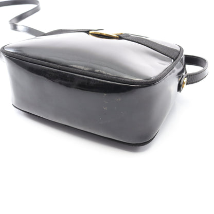 ヴァラリボン ショルダーバッグ エナメルレザー ブラック サルヴァトーレフェラガモ バッグ Salvatore Ferragamo