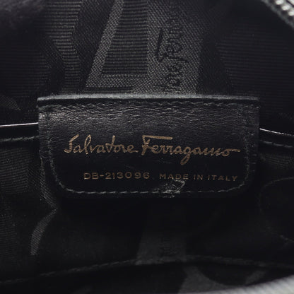 ヴァラリボン ショルダーバッグ エナメルレザー ブラック サルヴァトーレフェラガモ バッグ Salvatore Ferragamo