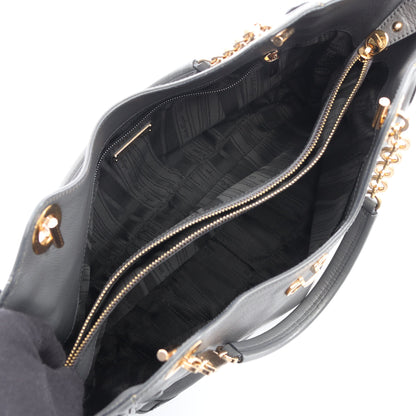 ダブルガンチーニ チェーンハンドバッグ チェーントートバッグ レザー グレー サルヴァトーレフェラガモ バッグ Salvatore Ferragamo