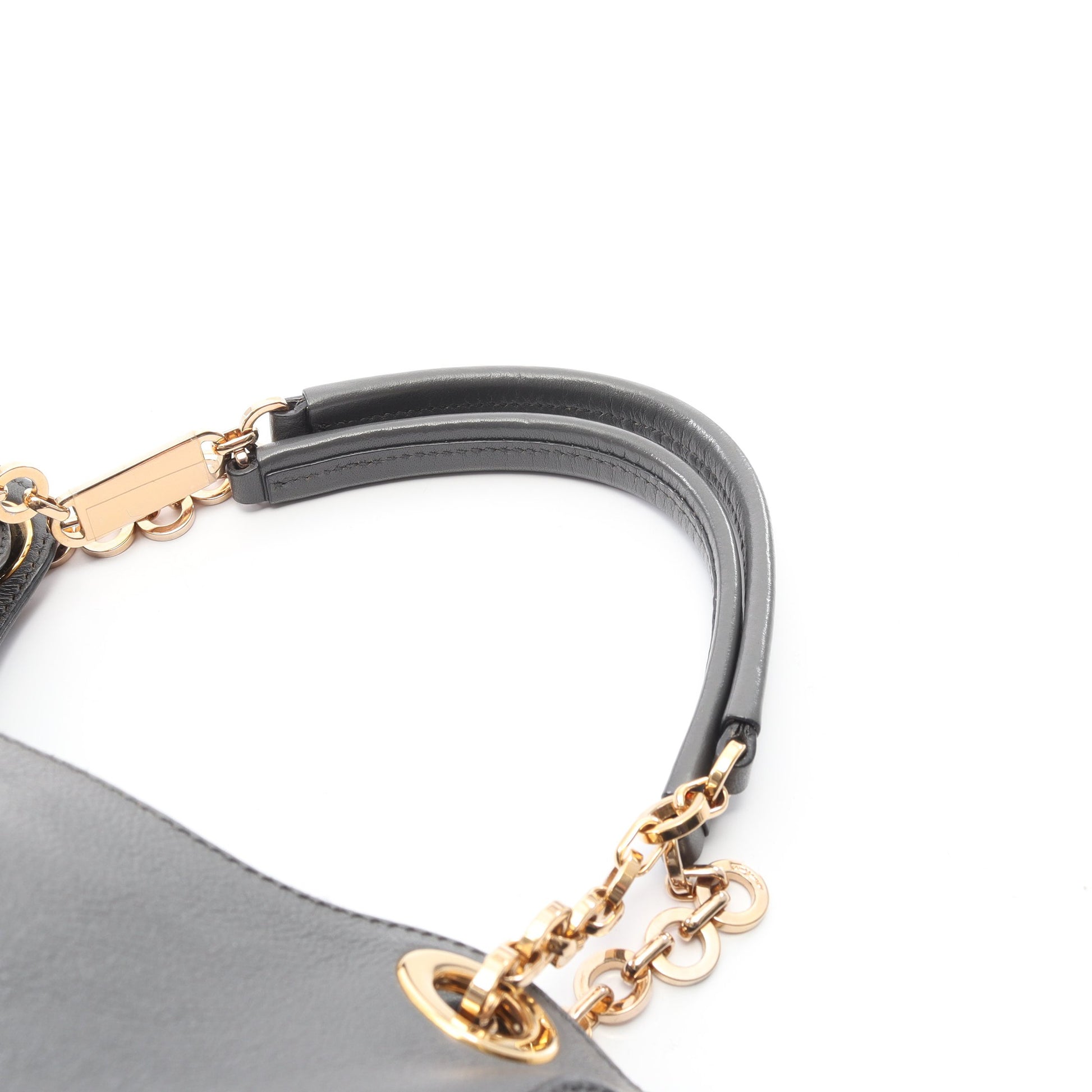 ダブルガンチーニ チェーンハンドバッグ チェーントートバッグ レザー グレー サルヴァトーレフェラガモ バッグ Salvatore Ferragamo