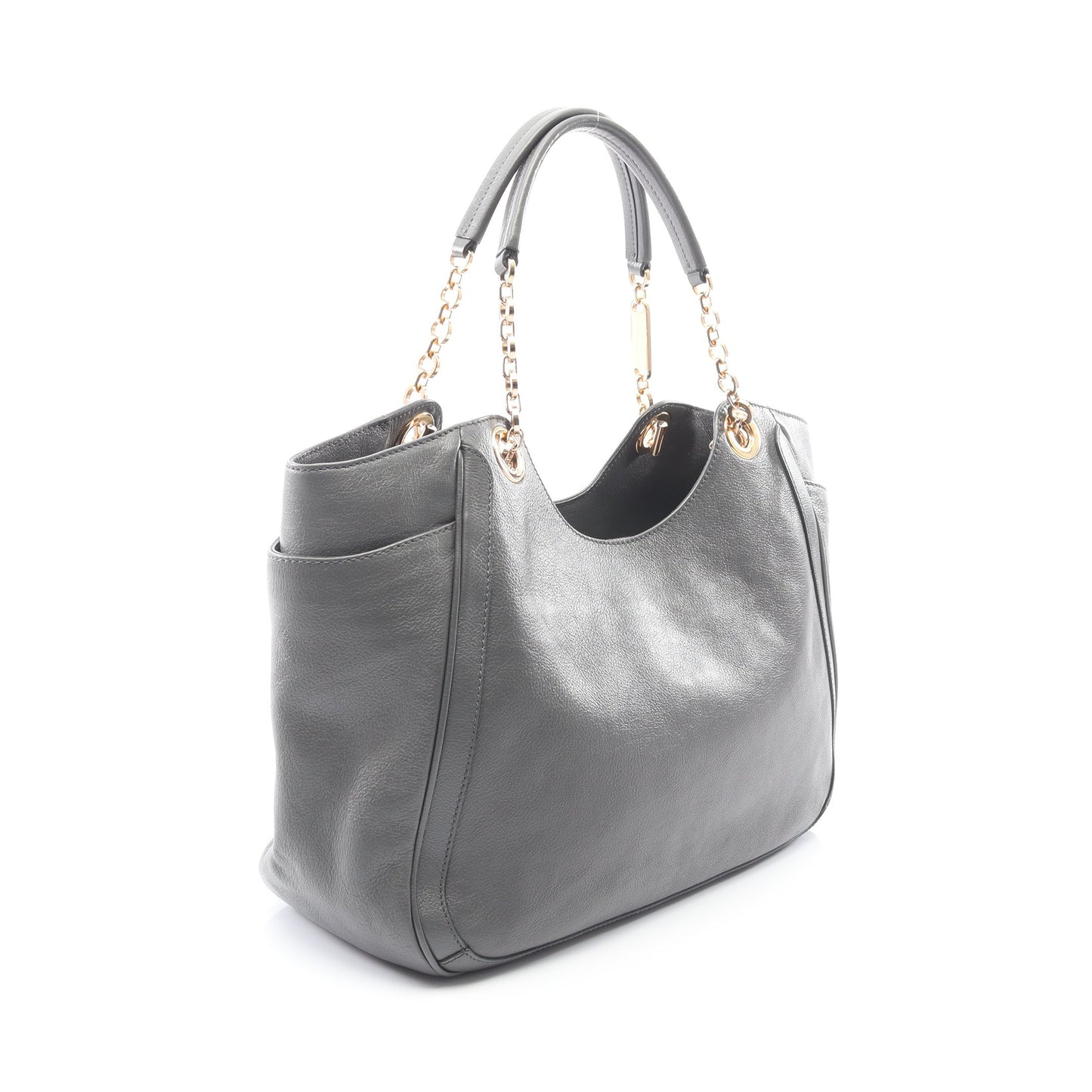 ダブルガンチーニ チェーンハンドバッグ チェーントートバッグ レザー グレー サルヴァトーレフェラガモ バッグ Salvatore Ferragamo