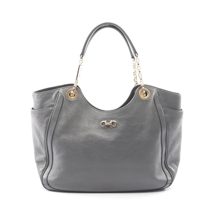 ダブルガンチーニ チェーンハンドバッグ チェーントートバッグ レザー グレー サルヴァトーレフェラガモ バッグ Salvatore Ferragamo