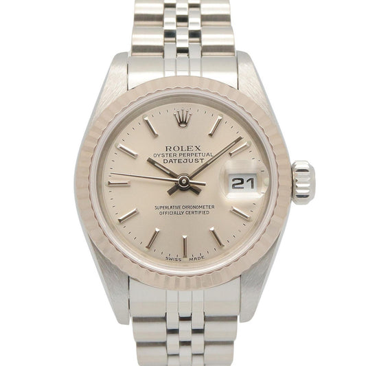 デイトジャスト Y番 シルバー バー レディース 腕時計 自動巻き K18WG SS シルバー ホワイトゴールド Y番2002年～2003年製 ロレックス