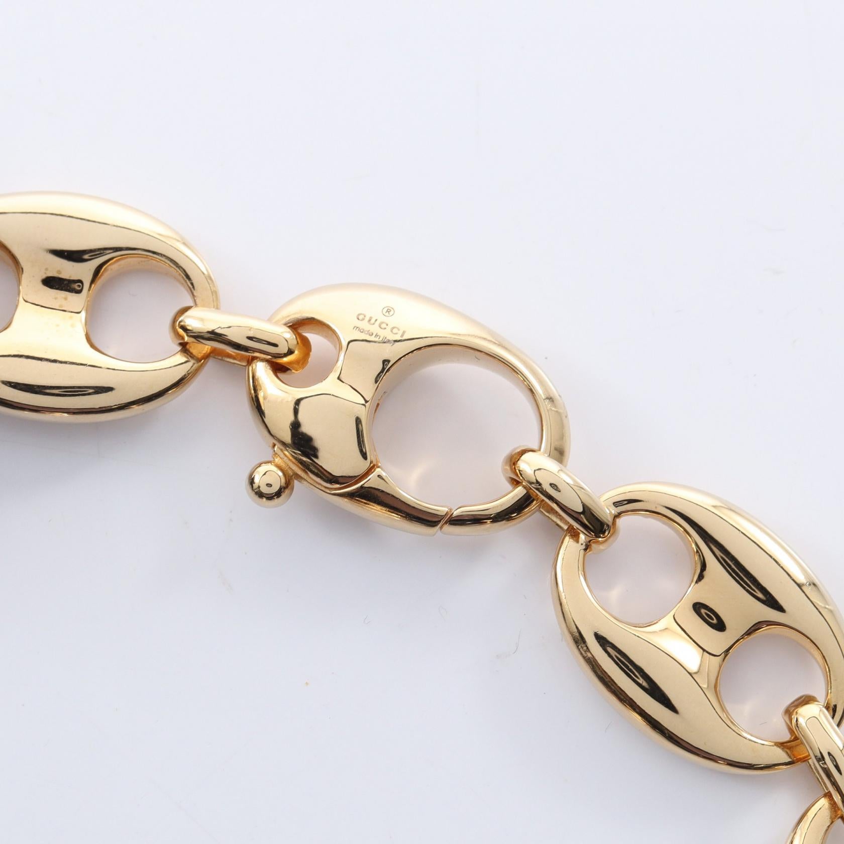 マリナ チェーン ネックレス GP エナメル ブラック ゴールド グッチ アクセサリー GUCCI