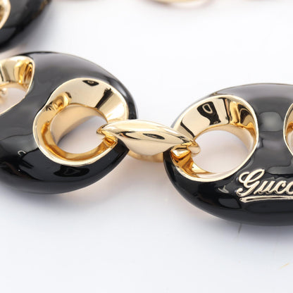 マリナ チェーン ネックレス GP エナメル ブラック ゴールド グッチ アクセサリー GUCCI