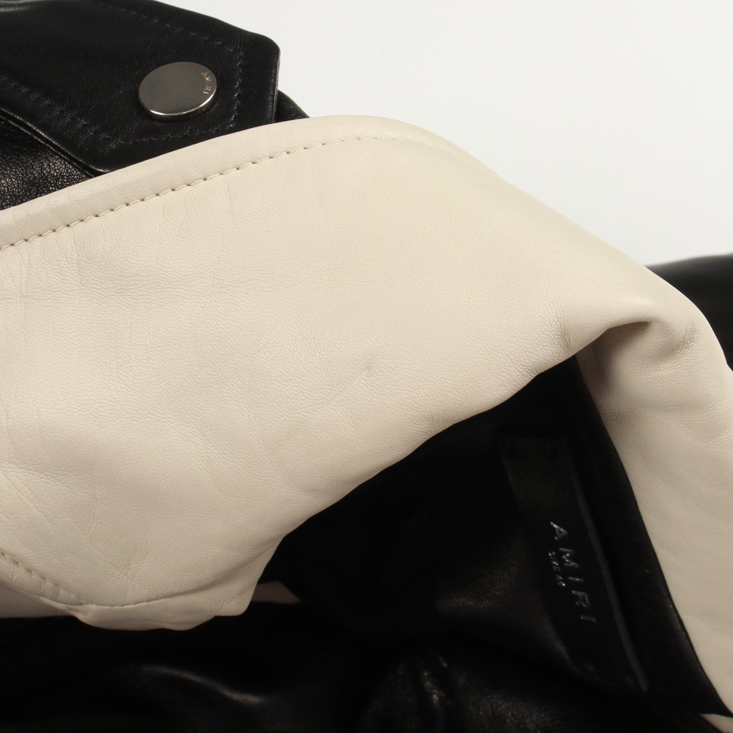 ツートンライダースジャケット レザージャケット レザー ブラック アイボリー アミリ アウター AMIRI