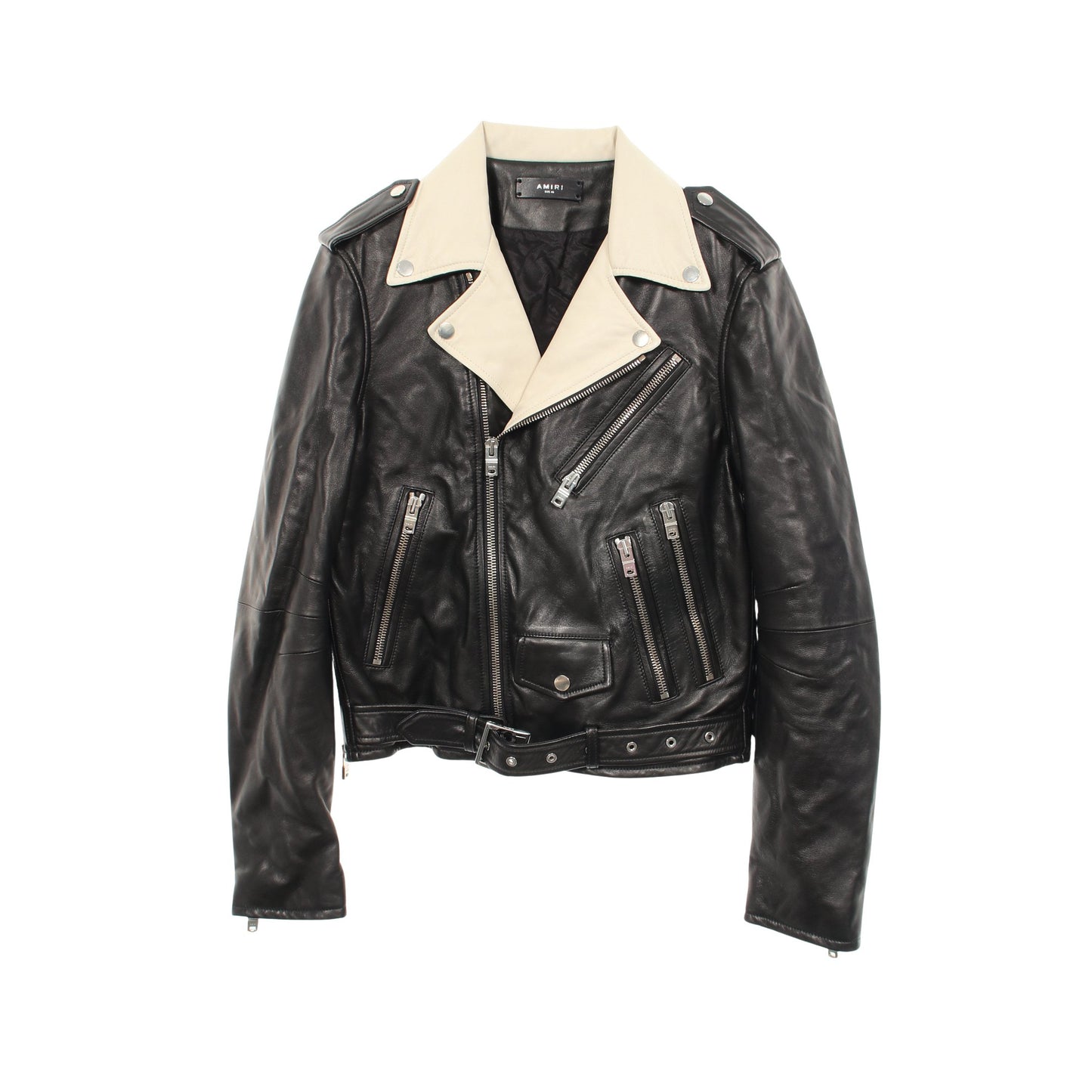 ツートンライダースジャケット レザージャケット レザー ブラック アイボリー アミリ アウター AMIRI