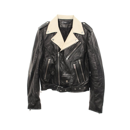 ツートンライダースジャケット レザージャケット レザー ブラック アイボリー アミリ アウター AMIRI