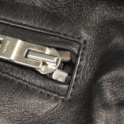ツートンライダースジャケット レザージャケット レザー ブラック アイボリー アミリ アウター AMIRI